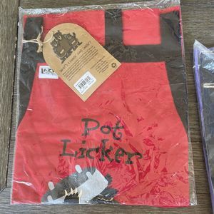 Lazy One Kitchen BBQ Grill Master Apron Pot Licker One Size Bear Licking Pot